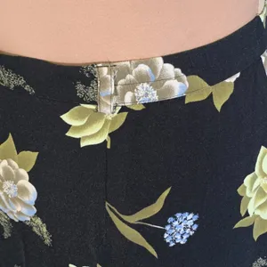 Sag Harbor Vintage Skirt Black Blue Floral Button Front Romantic Grunge Midi Botanical thumbnail 6