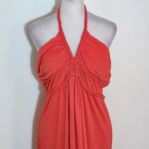 VENUS Coral Red Halter High Low Dress Size Large thumbnail 4