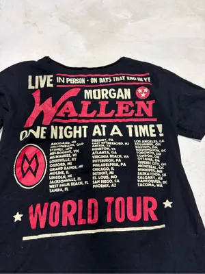 Morgan wallen Black 'One Night at a Time' Tour Tee small thumbnail 4