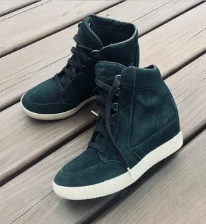 Sorel Black Suede High-Top Wedge Sneaker thumbnail 1