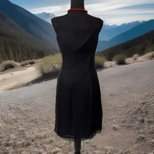 VTG 90s CASUAL Corner Old Stock Black Floral Silk Sleeveless Sheath Dress- Sz12‎ thumbnail 4