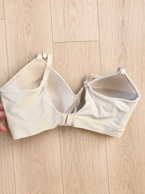 truekind Everyday Throw-On Wireless Seamless Comfort Bra Beige Medium thumbnail 2