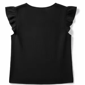 Three Dots Womens V-Neck Gauze Shirt Size S Double Layer Cotton Short Sleeve thumbnail 2