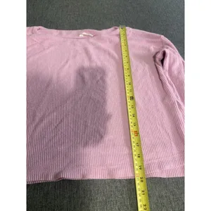 Anthropologie Daily Practice Waffle Knit Slightly Cropped Pink Long Sleeve Sz S thumbnail 6