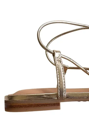 NEW INC International Concepts Ankle Wrap Sandals Gold Size 8 thumbnail 5
