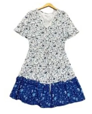 Margaux Riviera Women's Dress Sz XL Floral Drawstring Ruffle Spring Bloomcore thumbnail 1