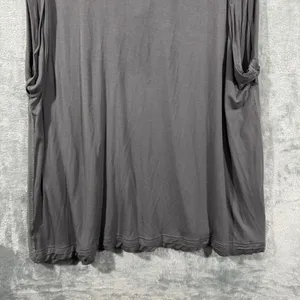 POL Tank Top Charcoal Grey V-Neck Pleated Shoulder Hem Size Large thumbnail 12