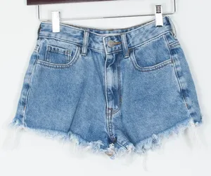 Pacsun Womens High Rise Festival Denim Shorts Size 23 Raw Hem‎ Blue Casual thumbnail 1