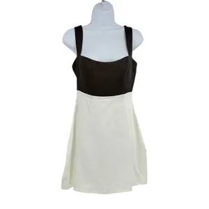 Princess Polly Y2K Satiny Mini Dress Sz 4 Babydoll Quiet Luxury HOCO Colorblock thumbnail 2