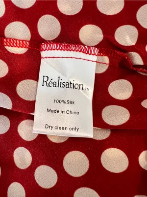 Realisation Par Simone Halter Strap Tie 100% Silk Polka Dot Maxi Dress Size XS thumbnail 7