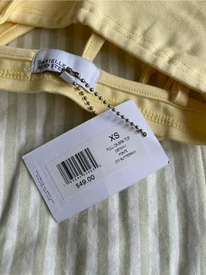 New Danielle Bernstein Pull On Bra Top Size XS Buttermilk Yellow Unlined Low Cut thumbnail 5