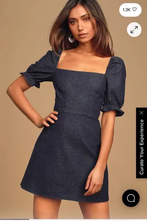 Lulus Polka Dot Denim Mini Dress thumbnail 2