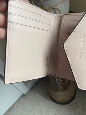 Michael Kors Pink Nude Leather Envelope Card Wallet thumbnail 3