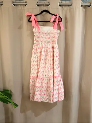 Entro Pink and White Floral Tie-Shoulder Sundress thumbnail 3