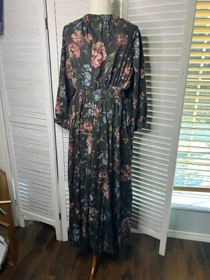 Torrid Dress Floral Black Maxi V-Neck size2 thumbnail 3