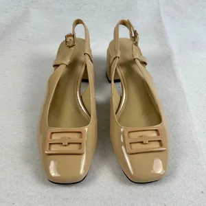 Liverpool Getty Slingback Block Heels Square Toe Dress‎ Shoes Beige Women's 7.5M thumbnail 2