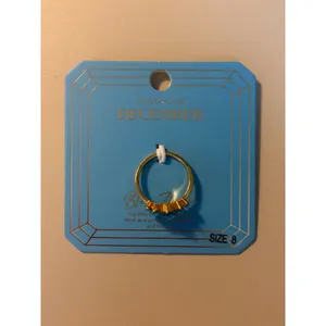 December Birthstone Blue Zircon 14K Gold Plated Marquise Ring Size 8 thumbnail 2