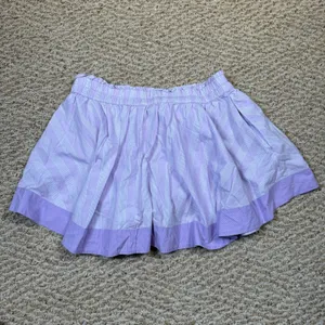 Aerie Purple Striped Button Front Paperbag Waist Comfy Mini Skort Womens Large thumbnail 2
