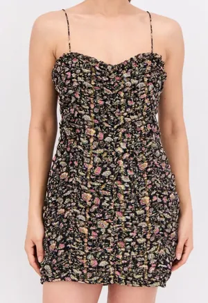 Mango black floral mini dress  thumbnail 1