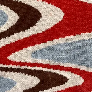 Princess Polly Retro Wavy‎ Knit Halter Cutout Mini Dress XS/S Red Blue Multi thumbnail 12