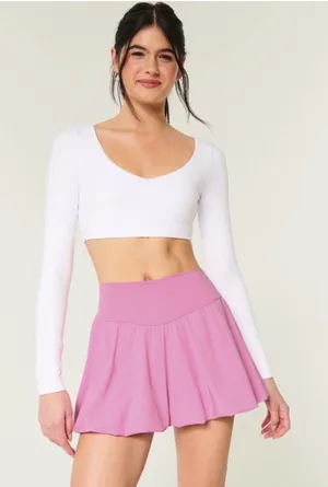 NWT Gilly Hicks Hollister Active Bubble Skortie Pink Size XS thumbnail 1