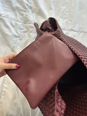 Moda Luxe Maroon Woven Tote Bag thumbnail 5