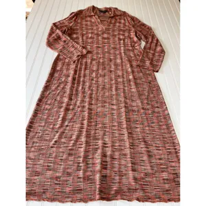 Ming Wang Womens XL Space Dye Knit Maxi Dress Fall Colors Polo V-Neck Viscose thumbnail 2