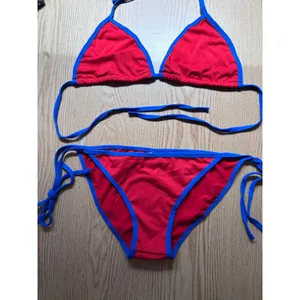 B45 New Womens AMI Sexy 2Pc Red Blue String Bikini Set Cheeky size Large thumbnail 2