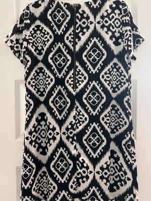 Lulu's Black and White Geometric Shift Dress thumbnail 2