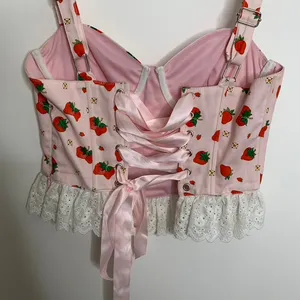 DollsKill Strawberry Shortcake Meadow Greeting Corset Top Strawberry Medium thumbnail 5