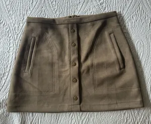 Dry Goods Suede Olive Brown Skirt thumbnail 1