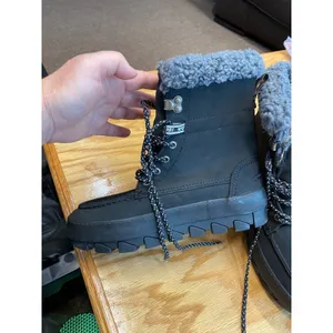 Sperry Juneau Winter Snow Boots Women's 5.5 Black Leather Lace Up STS86817 S11 thumbnail 2