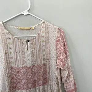 Avaasa pink‎ and white modest 3/4 sleeved lightweight dress women size medium thumbnail 2