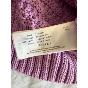 Varley Fillmore Knit Women XS Purple Short Sleeve Pointelle Sweater thumbnail 7