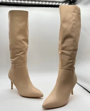 Allegra K Knee High Boots Womens‎ 9 Tan Pointed Stiletto Heel Tall Boots thumbnail 1