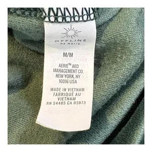 OFFLINE by Aerie Velour Zip Up Hoodie‎ Womens Medium Green Velvet Loungewear thumbnail 9
