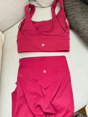 lululemon athletica Women's Magenta High-Rise Leggings & Sports Bra Set thumbnail 4