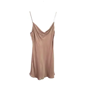 Zara Satin Mini Dress‎ in Taupe thumbnail 3