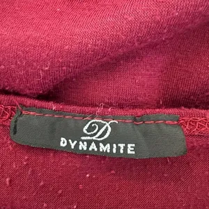 Dynamite Burgundy Short Sleeve Crop Top - Size S thumbnail 4