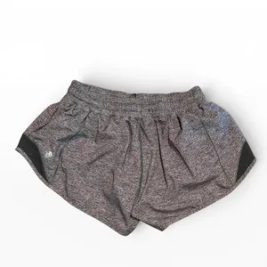 Lululemon Hotty Hot Short II 2.5" Black‎ Grey Lined Athletic Running Gym Size 6 thumbnail 2
