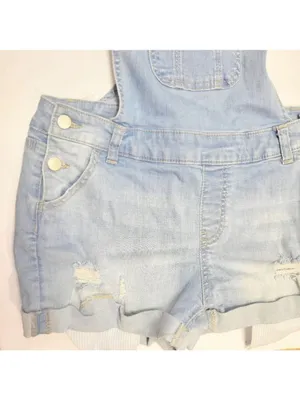 Wax Jean Blue Denim Overall Shorts Medium thumbnail 3