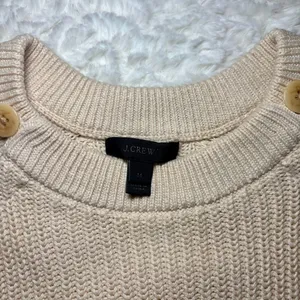 J. Crew Cream Button-Accent Sweater thumbnail 2