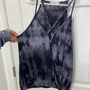 NWOT Ginger G black gray tie dye strap tank top blouse top cute casual‎ small thumbnail 2