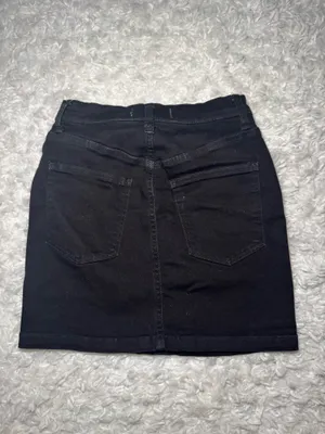 Free People Black Denim Skirt Mini thumbnail 5