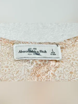Abercrombie &Fitch Sheer Pink & Gold Metallic Foil Tank Top Size Large thumbnail 9
