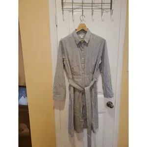 J crew Tie-waist Shirtdress In Stripe - Size 12 thumbnail 4