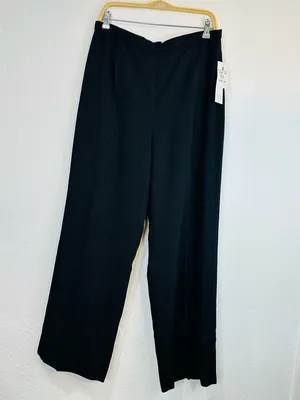 Maggy London Black Pinstripe Wide-Leg Pants thumbnail 5