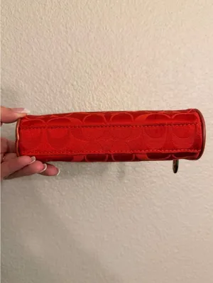 Reddish Orange Estée Lauder X Coach Makeup Bag 2010 thumbnail 3