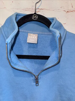TNA Cozy Fleece perfect Cropped Quarter-Zip Pullover Light Blue med crop thumbnail 2