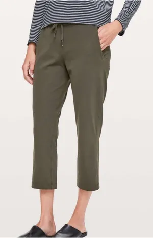 Lululemon Dark Olive On The Fly Cropped 23” Pant thumbnail 1